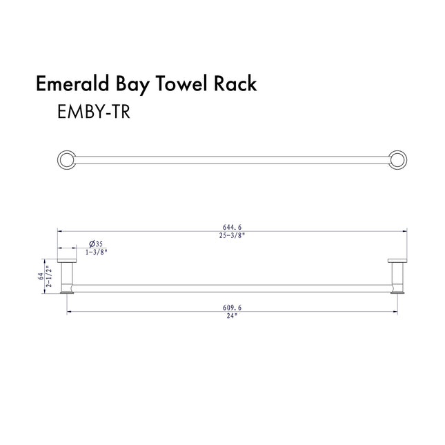 ZLINE Emerald Bay Towel Rail in Polished Gold (EMBY-TR-PG)