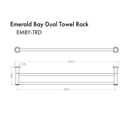 ZLINE Emerald Bay Double Towel Rail in Brushed Nickel (EMBY-TRD-BN)