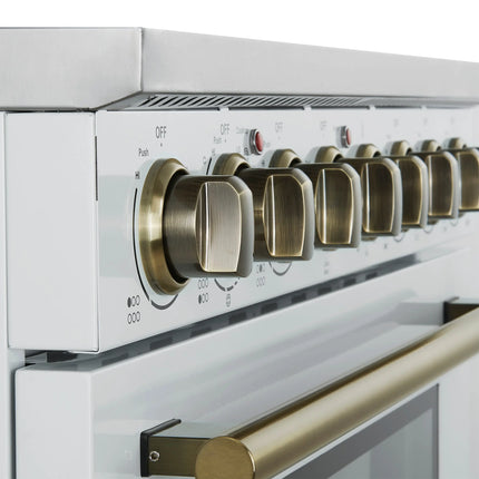 Forno Paolo 36 Inch White Freestanding Electric Range, Stainless Steel, 5.44 cu.ft, True Convection Oven, Energy Efficient FORNO