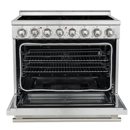 Forno Paolo 36 Inch Freestanding Electric Range, Stainless Steel, 5.44 cu.ft, True Convection Oven, Energy Efficient FORNO