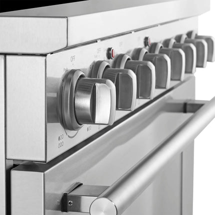 Forno Paolo 36 Inch Freestanding Electric Range, Stainless Steel, 5.44 cu.ft, True Convection Oven, Energy Efficient FORNO