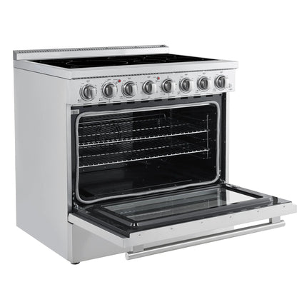 Forno Paolo 36 Inch Freestanding Electric Range, Stainless Steel, 5.44 cu.ft, True Convection Oven, Energy Efficient FORNO