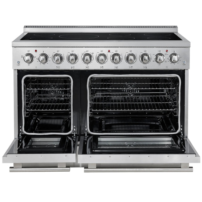 Forno Paolo 48 Inch Freestanding Electric Range, Stainless Steel, 6.7 cu.ft, True Convection Oven, Energy Efficient FORNO