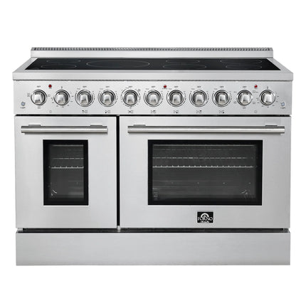 Forno Paolo 48 Inch Freestanding Electric Range, Stainless Steel, 6.7 cu.ft, True Convection Oven, Energy Efficient FORNO