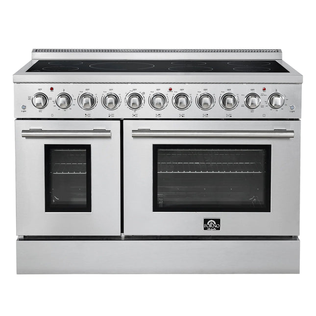 Forno Paolo 48 Inch Freestanding Electric Range, Stainless Steel, 6.7 cu.ft, True Convection Oven, Energy Efficient FORNO