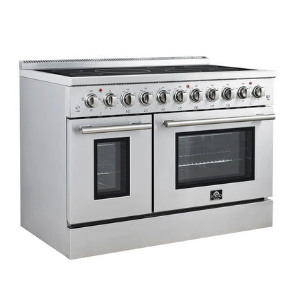 Forno Paolo 48 Inch Freestanding Electric Range, Stainless Steel, 6.7 cu.ft, True Convection Oven, Energy Efficient FORNO