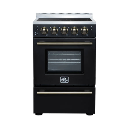 Forno Loiano 24 Inch Freestanding Electric Range in Black FORNO