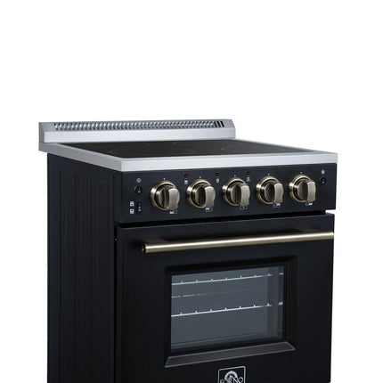 Forno Loiano 24 Inch Freestanding Electric Range in Black FORNO