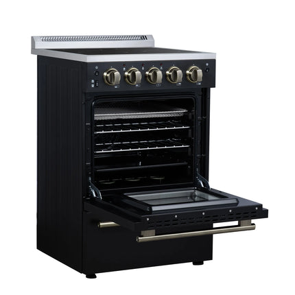 Forno Loiano 24 Inch Freestanding Electric Range in Black FORNO
