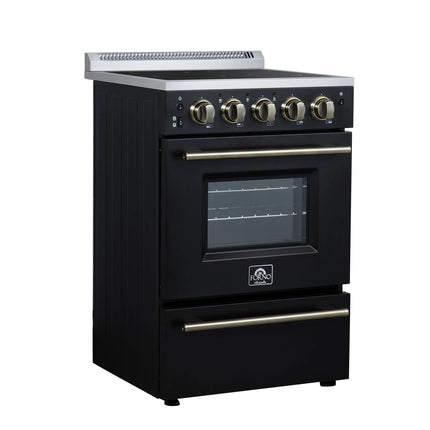 Forno Loiano 24 Inch Freestanding Electric Range in Black FORNO