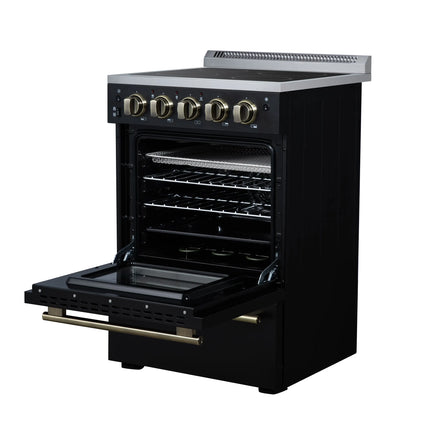 Forno Loiano 24 Inch Freestanding Electric Range in Black FORNO