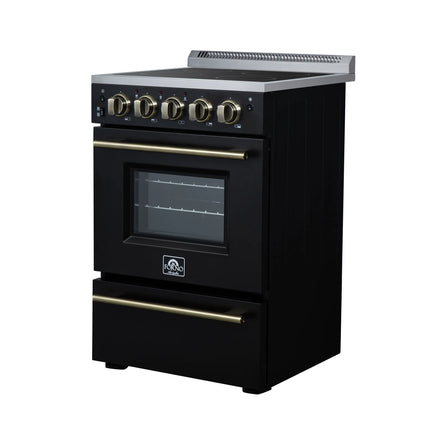 Forno Loiano 24 Inch Freestanding Electric Range in Black FORNO