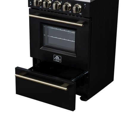Forno Loiano 24 Inch Freestanding Electric Range in Black FORNO