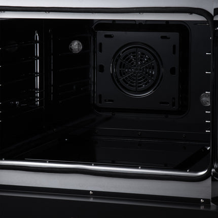 Galiano 30 Inch French Door Electric range, 4 radiant burners, 4.32 cf. True Convection oven, Air fryer kit, Black FORNO
