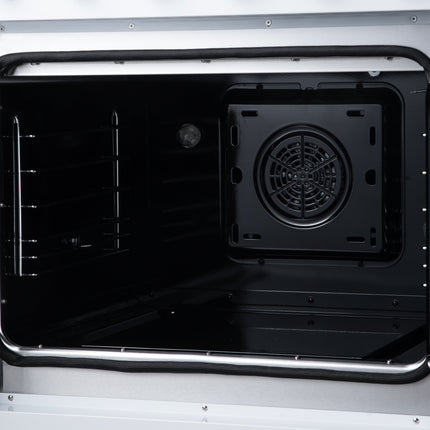 Galiano 30 Inch French Door Electric range, 4 radiant burners, 4.32 cf. True Convection oven, Air fryer kit, White FORNO