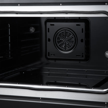 Galiano 36 Inch French Door Electric range, 5 radiant burners, 5.36 cf. True Convection oven, Air fryer kit, Black FORNO