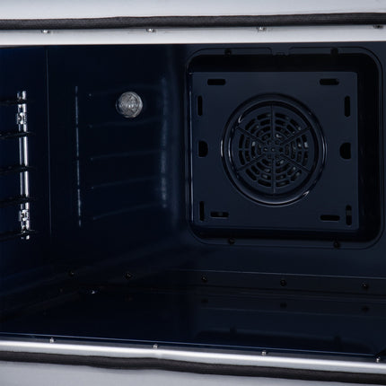 Massimo 30 Inch French Door Electric range, 5 radiant burners, 4.32 cf. True Convection oven, Air fryer kit, Black FORNO
