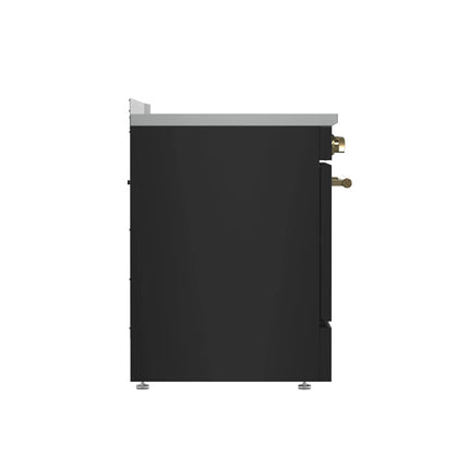 Forno Paolo 30-Inch Freestanding Electric Range, Black, 4.38 cu.ft, True Convection Oven, Energy Efficient FORNO