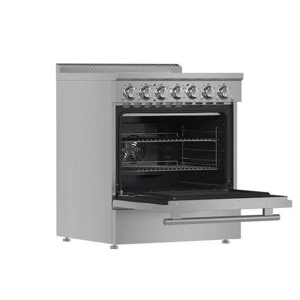 Forno Paolo 30-Inch Freestanding Electric Range, Stainless Steel, 4.38 cu.ft, True Convection Oven, Energy Efficient FORNO