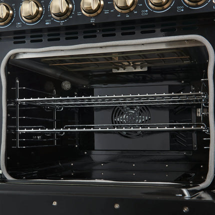 Forno Paolo 30-Inch Freestanding Electric Range, Black, 4.38 cu.ft, True Convection Oven, Energy Efficient FORNO