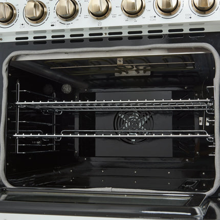 Forno Paolo 30-Inch Freestanding Electric Range, White, 4.38 cu.ft, True Convection Oven, Energy Efficient FORNO