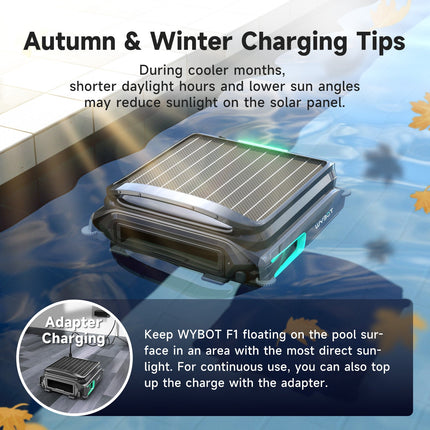 WYBOT F1 Pool Skimmer Solar Powered Robotic Cleaner WYBOT
