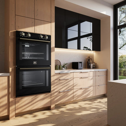 Forno Vomero 30-Inch Double Wall Oven, Black, 10 cu.ft Total Capacity, 7100W Convection, Mechanical Controls, Manuel Steam Clean FORNO