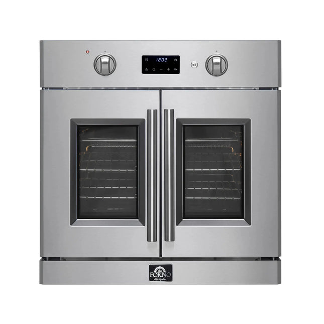 Forno Asti 30-Inch French Door Electric Wall Oven in Stainless Steel, 3.68 cu. ft. True Convection, 3,600W, Air Fry, Sous Vide, Self-Clean FORNO