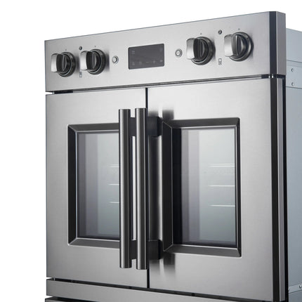Forno Asti 30-Inch Double Electric Wall Oven with Upper French Doors in Stainless Steel, 7.36 cu. ft. Dual True Convection, 7,200W, Air Fry, Sous Vide, Self-Clean FORNO