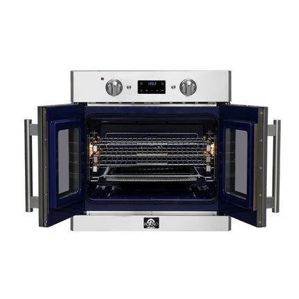 Forno Gallico 30-Inch Electric French Door Wall Oven, Stainless Steel, True Convection, Air Fry, Self-Cleaning FORNO