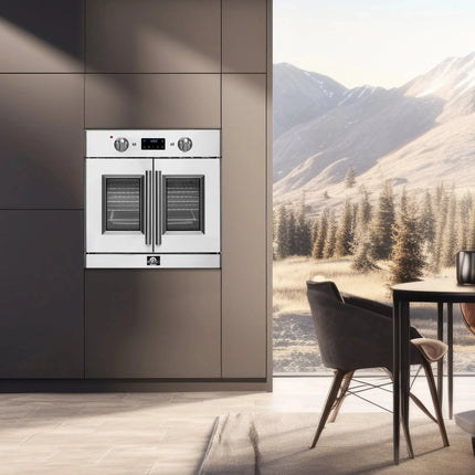 Forno Gallico 30-Inch Electric French Door Wall Oven, Stainless Steel, True Convection, Air Fry, Self-Cleaning FORNO
