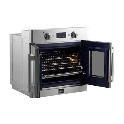 Forno Gallico 30-Inch Electric French Door Wall Oven, Stainless Steel, True Convection, Air Fry, Self-Cleaning FORNO