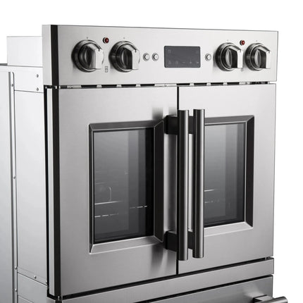 Forno Gallico 30-Inch Electric French Door Double Oven, Stainless Steel, Convection Cooking, Touch Control Panel, Self-Cleaning Function FORNO