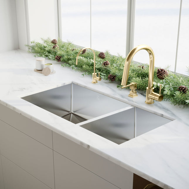 ZLINE Gemini Kitchen Faucet in Polished Gold (GEM-KF-PG)