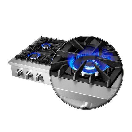 Forno Cossato Alta Qualita 36-Inch Pro-Style Gas Rangetop, Stainless Steel, 6 Sealed Burners, 83,000 BTU Total Output, Continuous Cast Iron Grates FORNO