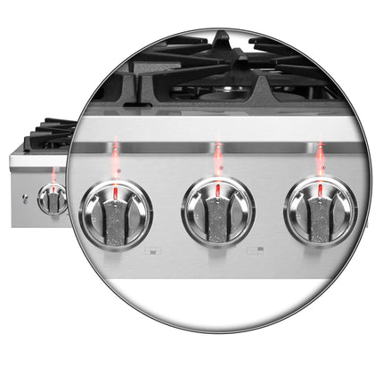 Forno Spezia Alta Qualita 36-Inch Pro-Style Gas Rangetop, Stainless Steel, 6 Sealed Burners, Continuous Cast Iron Grates, High Heat Output FORNO