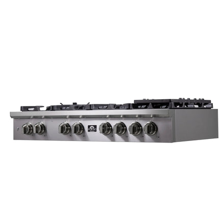 Forno Spezia Alta Qualita 48-Inch Pro-Style Gas Rangetop, Stainless Steel, 8 Sealed Burners, Continuous Cast Iron Grates, High Heat Output FORNO