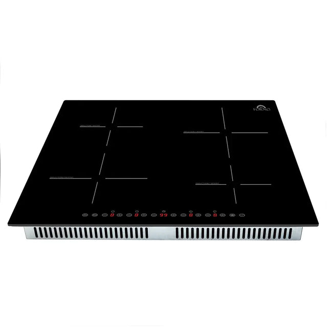 Forno Parco 24-Inch Induction Cooktop, 4 Zones, 7,200W Total Power, Touch Control, 9 Power Levels, Booster Function FORNO
