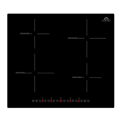 Forno Parco 24-Inch Induction Cooktop, 4 Zones, 7,200W Total Power, Touch Control, 9 Power Levels, Booster Function FORNO