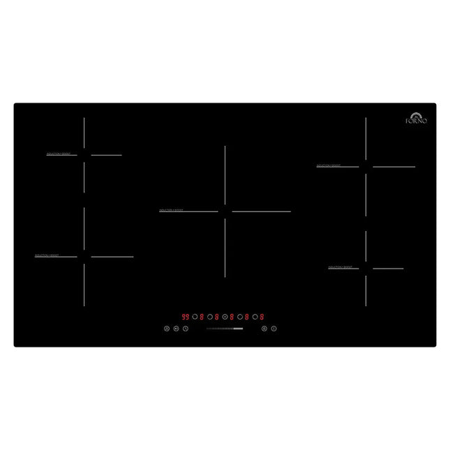 Forno Parco 36-Inch Induction Cooktop, 5 Zones, 10,200W Total Power, Touch Control, 9 Power Levels, Booster Function FORNO