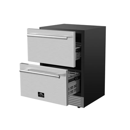 Forno Cosenza 24" Built-In Indoor/Outdoor Drawer Freezer with Ice Maker, 4.69 cu.ft. FORNO