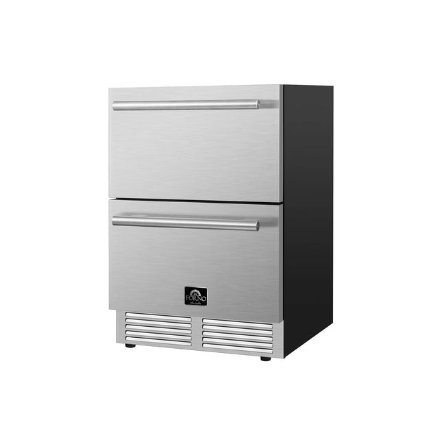 Forno Cosenza 24" Built-In Indoor/Outdoor Drawer Freezer with Ice Maker, 4.69 cu.ft. FORNO
