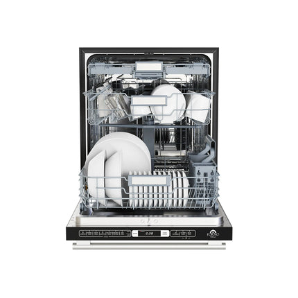 Forno Romano Espresso 24-Inch Built-In Dishwasher, Black Finish, Stainless Steel Tub, 49 dBA, Energy Star Certified FORNO