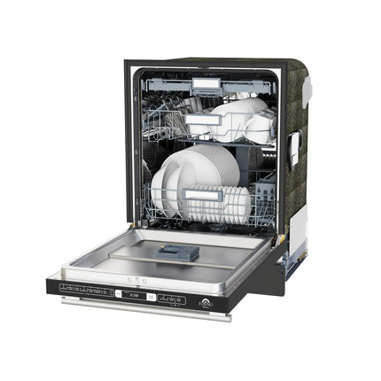 Forno Romano Espresso 24-Inch Built-In Dishwasher, Black Finish, Stainless Steel Tub, 49 dBA, Energy Star Certified FORNO