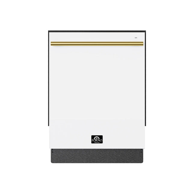 Forno Romano Espresso 24-Inch Built-In Dishwasher, White Finish, Stainless Steel Tub, 49 dBA, Energy Star Certified FORNO
