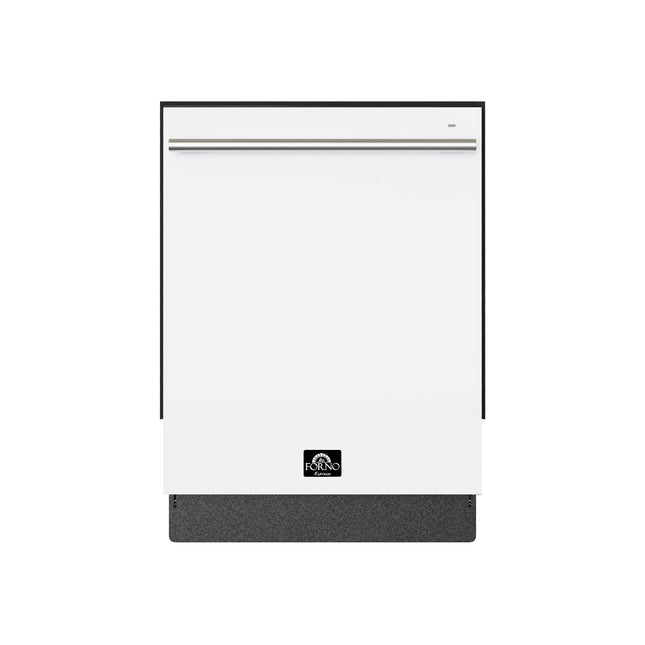 Forno Romano Espresso 24-Inch Built-In Dishwasher, White Finish, Stainless Steel Tub, 49 dBA, Energy Star Certified FORNO