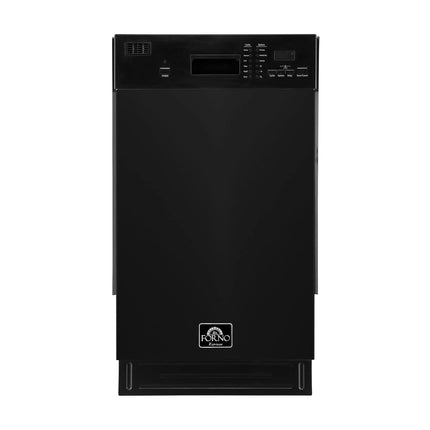 Forno Polo 18-Inch Built-In Black Dishwasher, 8 Place Settings, ENERGY STAR Certified, 52 dBA FORNO