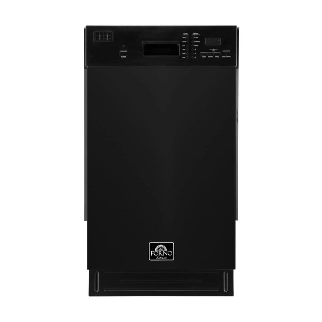 Forno Polo 18-Inch Built-In Black Dishwasher, 8 Place Settings, ENERGY STAR Certified, 52 dBA FORNO