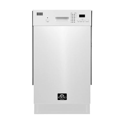 Forno Polo 18-Inch Built-In White Dishwasher, 8 Place Settings, ENERGY STAR Certified, 52 dBA FORNO