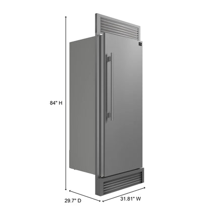 Forno Maderno 28-Inch Built-In Convertible Refrigerator, 13.6 cu.ft, Right Swing, Decorative Grill, ENERGY STAR Certified FORNO